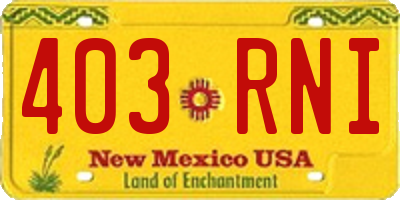 NM license plate 403RNI