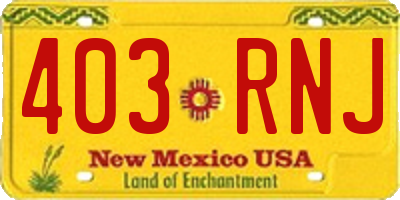 NM license plate 403RNJ