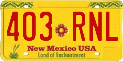 NM license plate 403RNL
