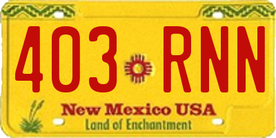 NM license plate 403RNN