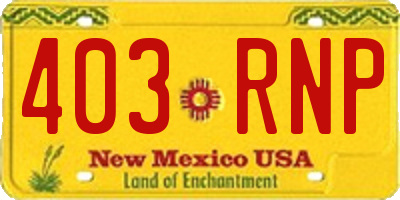 NM license plate 403RNP