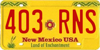 NM license plate 403RNS