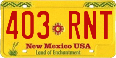 NM license plate 403RNT