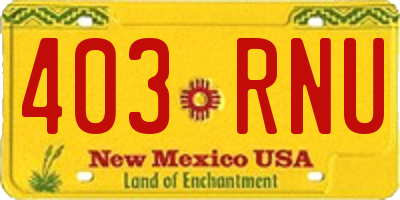NM license plate 403RNU