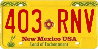 NM license plate 403RNV