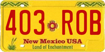 NM license plate 403ROB