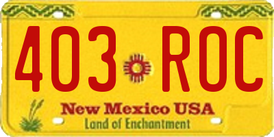 NM license plate 403ROC