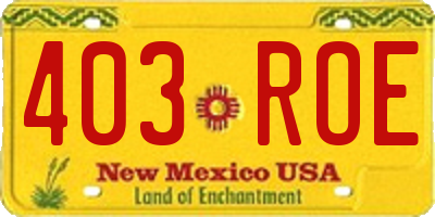NM license plate 403ROE