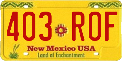 NM license plate 403ROF