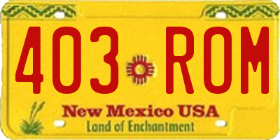 NM license plate 403ROM