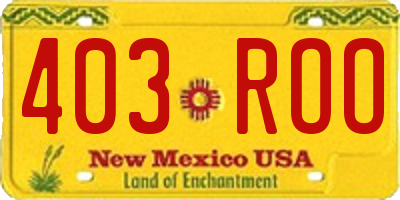 NM license plate 403ROO