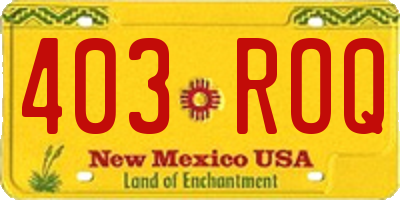 NM license plate 403ROQ