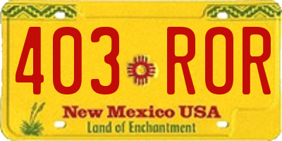 NM license plate 403ROR
