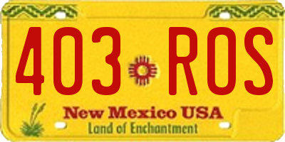 NM license plate 403ROS