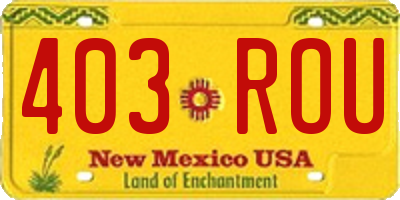 NM license plate 403ROU