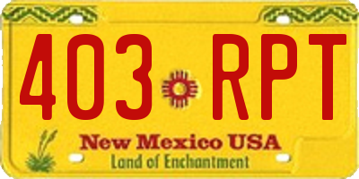 NM license plate 403RPT