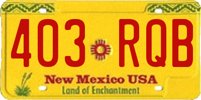 NM license plate 403RQB