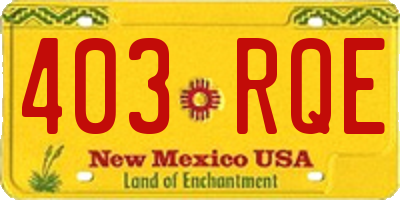 NM license plate 403RQE