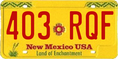 NM license plate 403RQF