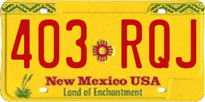 NM license plate 403RQJ