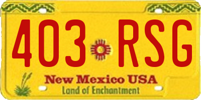 NM license plate 403RSG