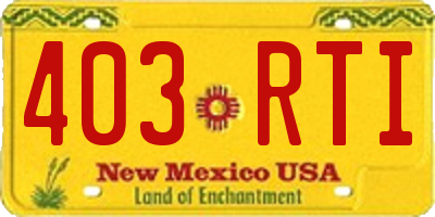 NM license plate 403RTI