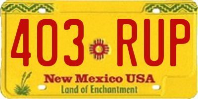NM license plate 403RUP