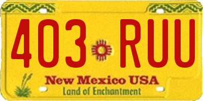 NM license plate 403RUU