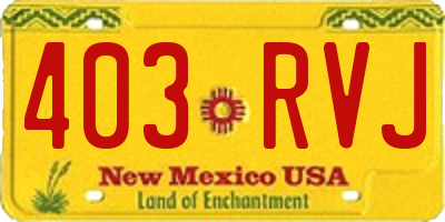 NM license plate 403RVJ