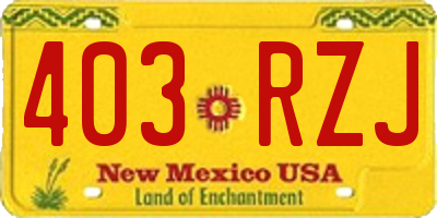 NM license plate 403RZJ