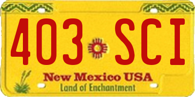 NM license plate 403SCI