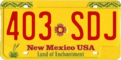 NM license plate 403SDJ