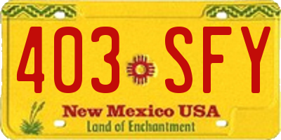 NM license plate 403SFY