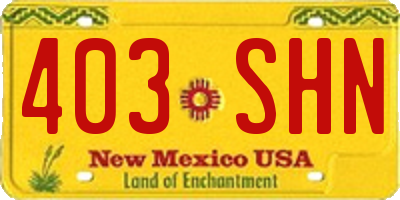 NM license plate 403SHN
