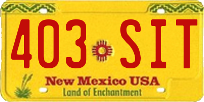 NM license plate 403SIT
