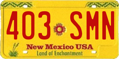 NM license plate 403SMN