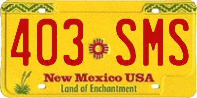 NM license plate 403SMS