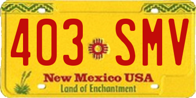 NM license plate 403SMV