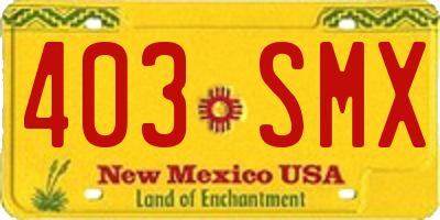 NM license plate 403SMX