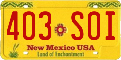 NM license plate 403SOI