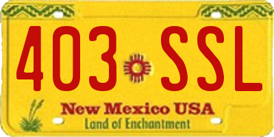 NM license plate 403SSL