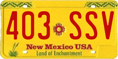 NM license plate 403SSV
