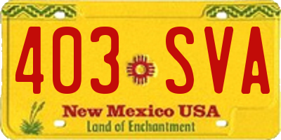 NM license plate 403SVA