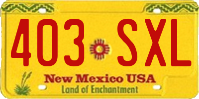 NM license plate 403SXL