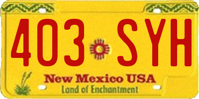 NM license plate 403SYH