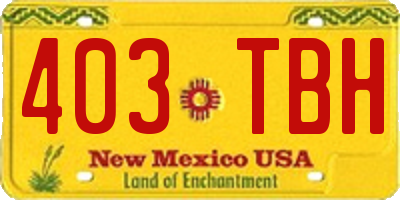 NM license plate 403TBH