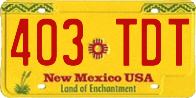 NM license plate 403TDT