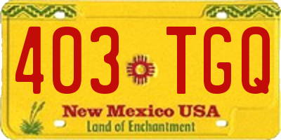 NM license plate 403TGQ