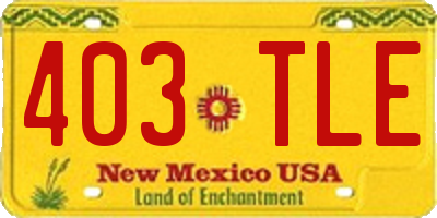 NM license plate 403TLE