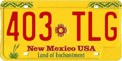 NM license plate 403TLG